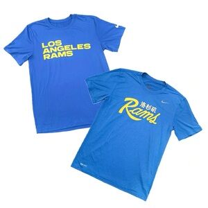 Nike Los Angeles Ram Shirts Men's Size Medium NFL Football Dri-Fit - 2 Shirts